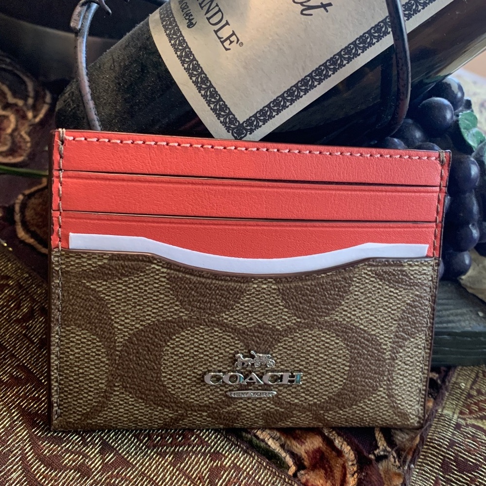 Authentic COACH Coated signature canvas/smooth leather
Card case UNISEX - Picture 1 of 6